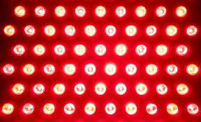 Red light therapy panel showing red LED wavelengths